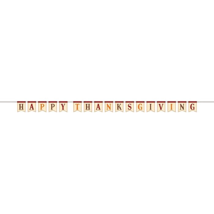 Bulk Happy Thankgiving Ribbon Banner Shaped (12 per Case)