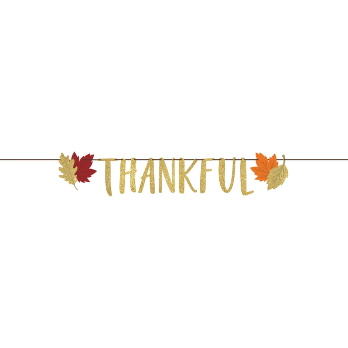 Bulk Thankful Fall Ribbon Banner Shaped (12 per Case)