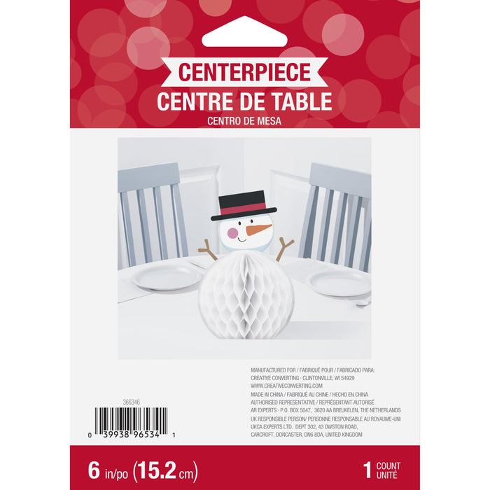 Bulk 6" Snowman Honeycomb Centerpiece (6 per Case)