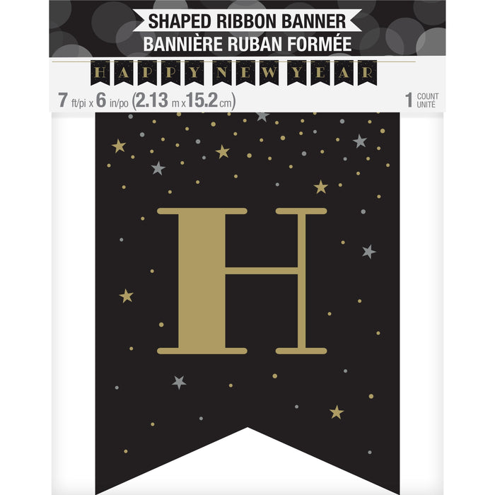 Bulk New Years Ribbon Banner Shaped (12 per Case)