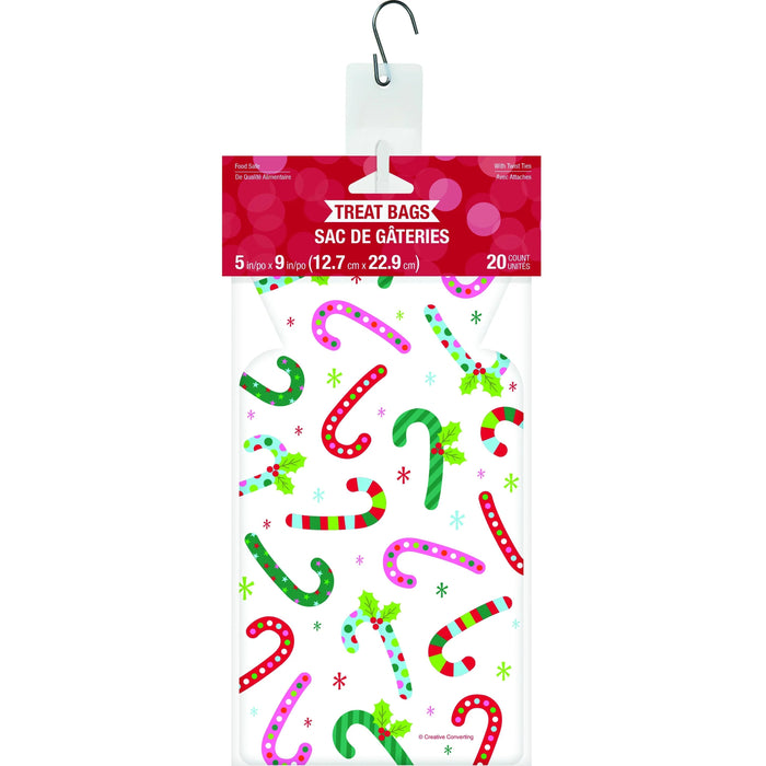 Bulk Christmas Candy Canes Shaped Cello Bag (240 per Case)