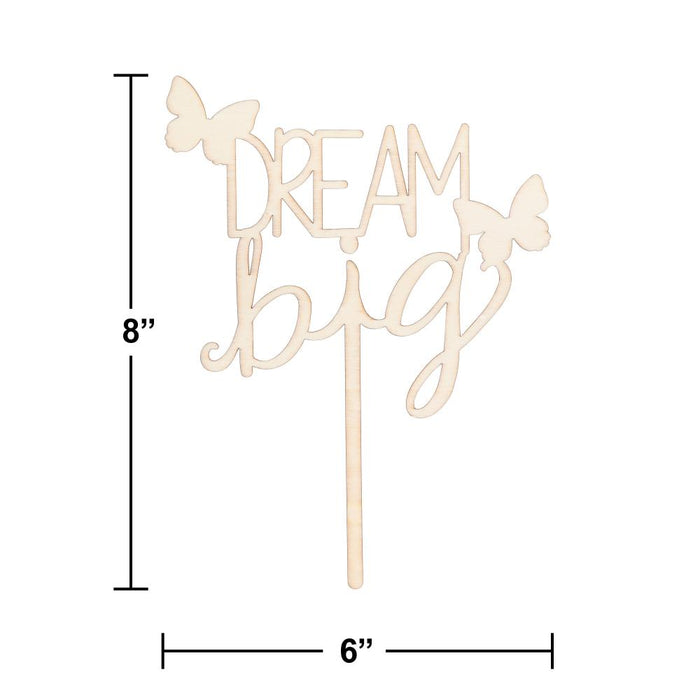 Bulk Dolly Parton Wooden "Dream Big" Cake Topper (Case of 12)