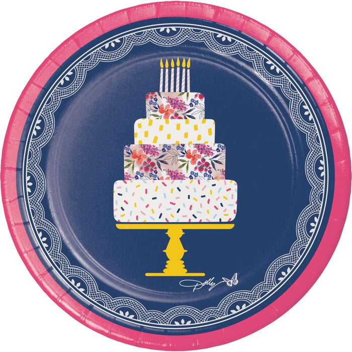 Bulk Dolly Parton Celebrate Floral 7" Paper Dessert Plates (Case of 96)