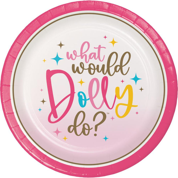 Bulk Dolly Parton What Would Dolly Do? Paper 7" Dessert Plates (Case of 96)