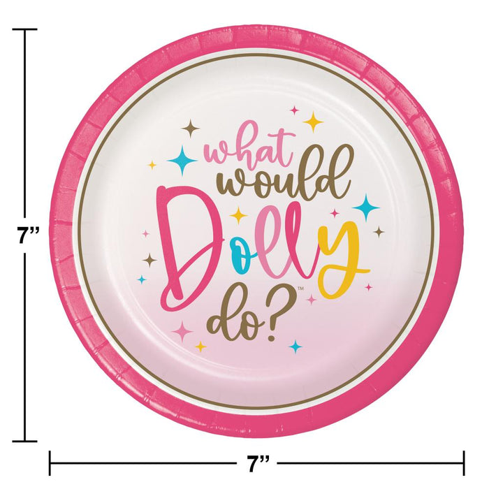 Bulk Dolly Parton What Would Dolly Do? Paper 7" Dessert Plates (Case of 96)