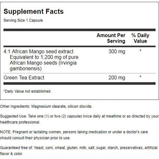 Only Natural Ultimate African Mango (Irvingia Gambonensis) Extract - 500 Mg - 60 Capsules