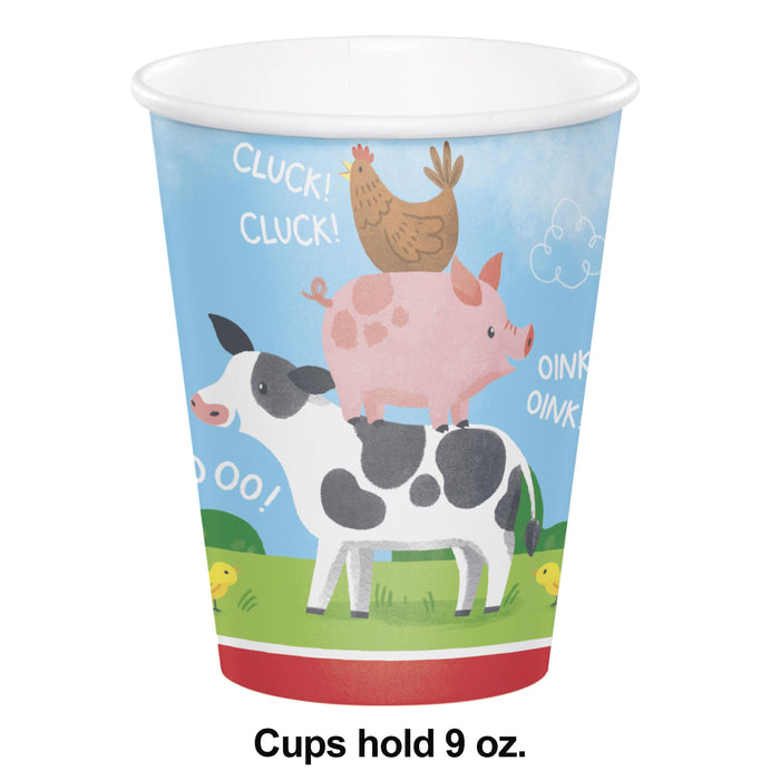 Bulk Farm Animals Hot/Cold Paper Cups 9oz. (96 per Case)