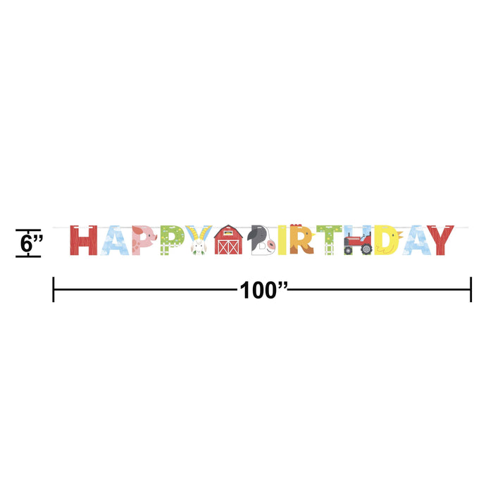 Bulk Farm Animals Letter Banner w/ Ribbon (6 per Case)