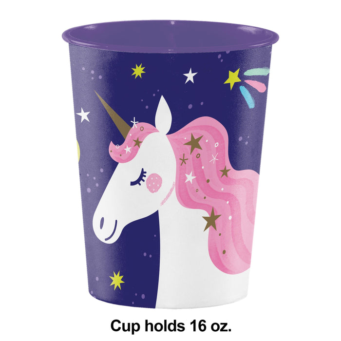 Bulk Unicorn Galaxy Plastic Keepsake Cup 16oz. (12 per Case)