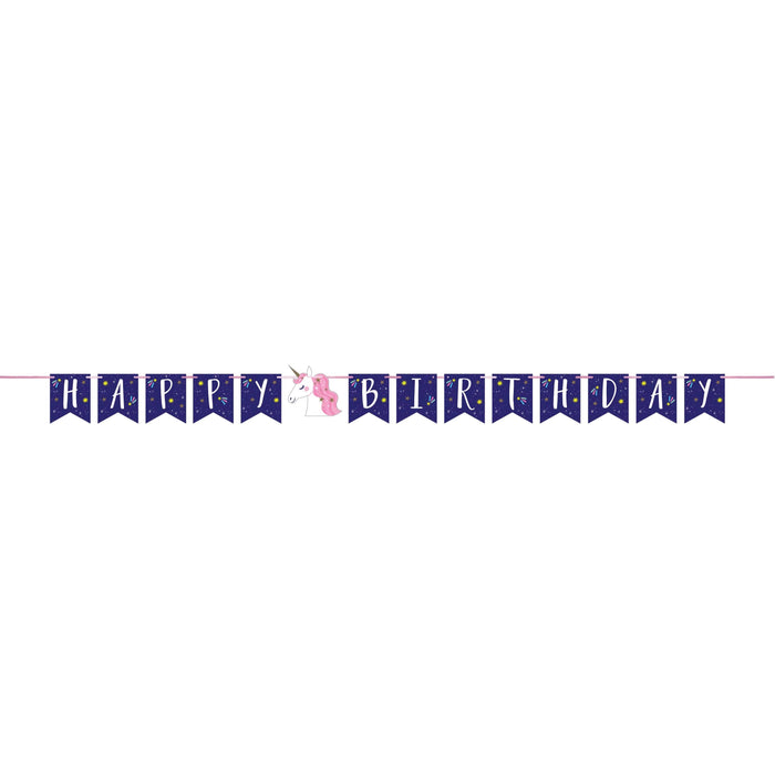 Bulk Unicorn Galaxy Shaped Banner w/ Ribbon (6 per Case)