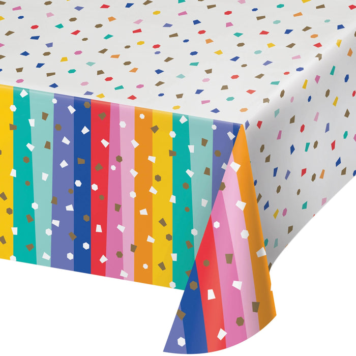 Bulk Birthday Confetti Tablecover, Paper 54"x102" (6 per Case)