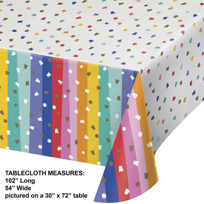 Bulk Birthday Confetti Tablecover, Paper 54"x102" (6 per Case)