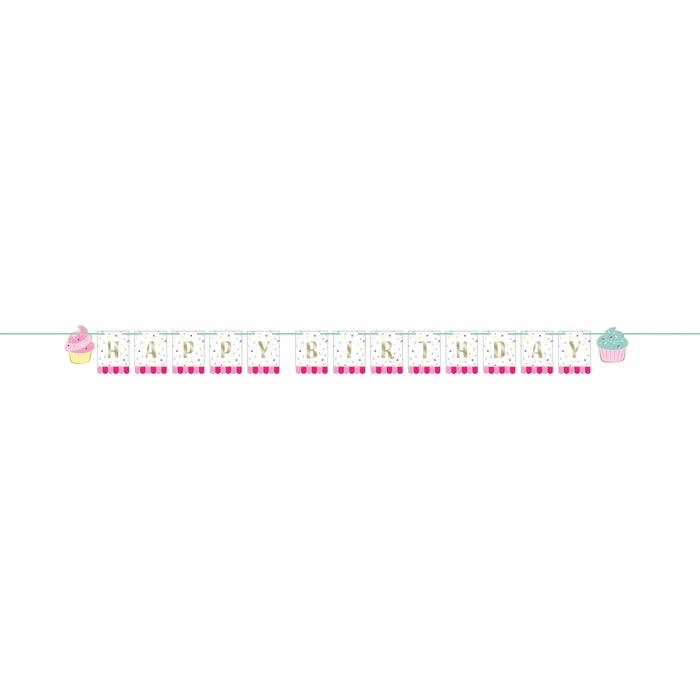 Bulk Bakery Sweets Shaped Banner w/ Ribbon, Foil (12 per Case)