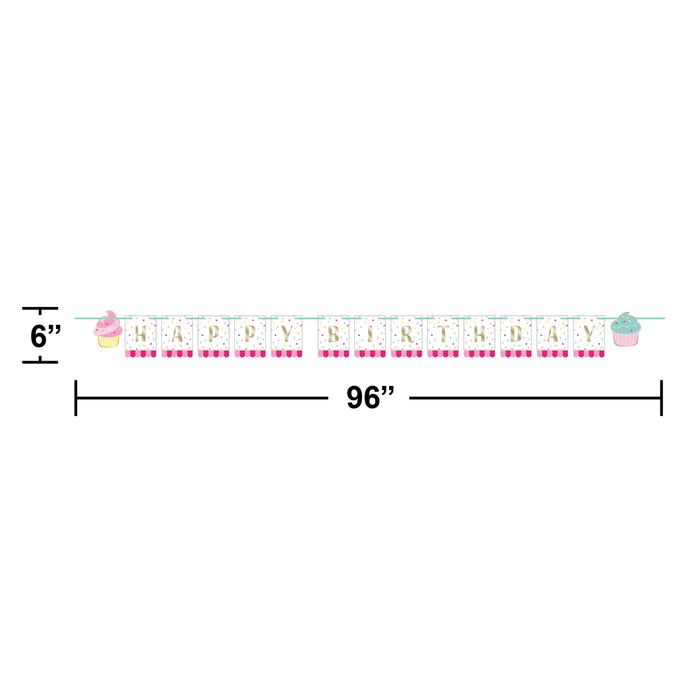 Bulk Bakery Sweets Shaped Banner w/ Ribbon, Foil (12 per Case)