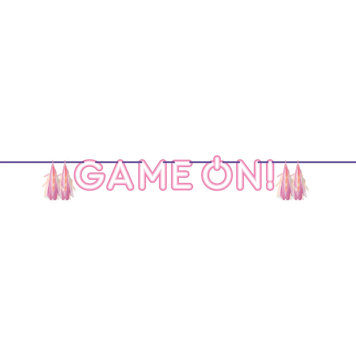 Bulk Gamer Girl Letter Banner w/ Tassels, Iridescent (6 per Case)