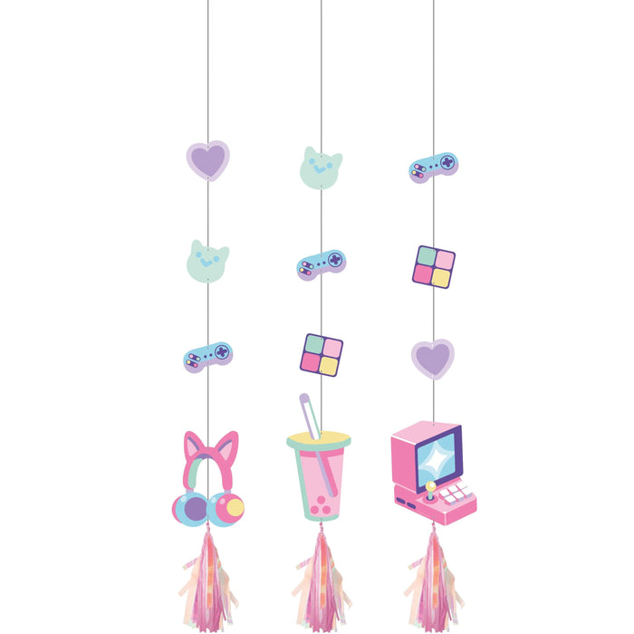 Bulk Gamer Girl Hanging Cutouts w/ Tassels (36 per Case)