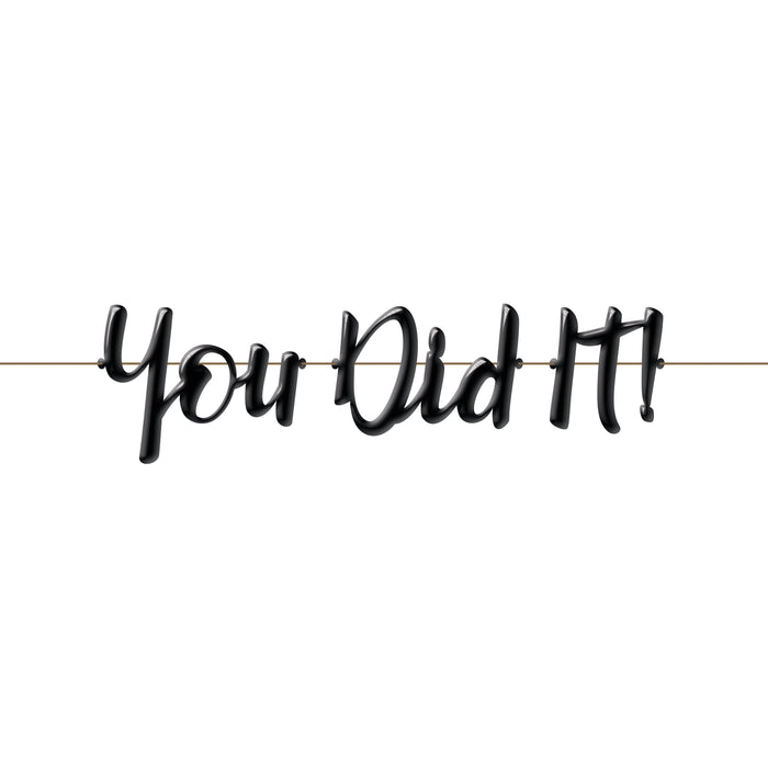 Bulk "You Did It!" Balloon Banner, Black (12 per Case)