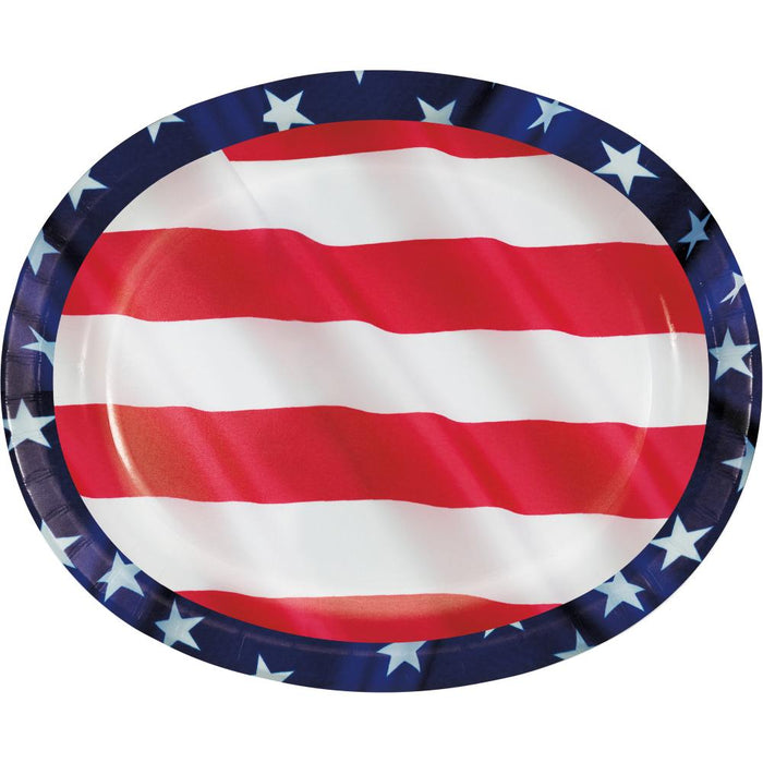 Bulk Stars and Stripes Paper Oval Platter (96 per Case)