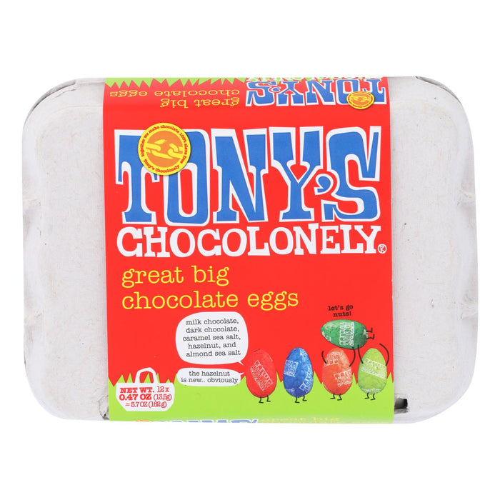 Tony's Chocolonely Big Milk Chocolate Eggs (Pack of 24) 5.7 Oz Each