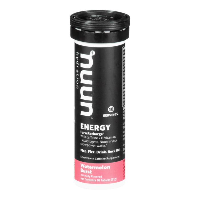 Nuun Hydration Energy Watermelon Burst 10 Ct Tablets, Pack of 8