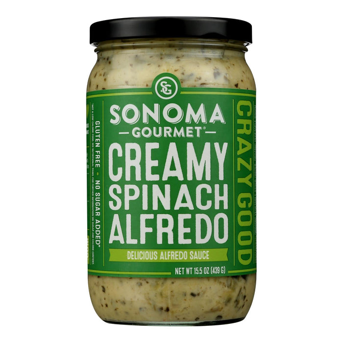 Jars Sonoma Gourmet Creamy Spinach Alfredo Sauce, 15.5 Oz (Pack of 6)