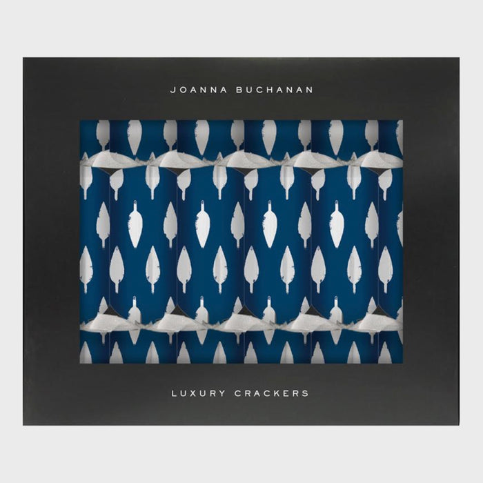Luxury celebration crackers, navy with silver, set of six