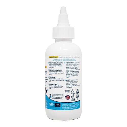 RADIUS Dental Care Water Additive for Dogs and Cats, 4 Ounces