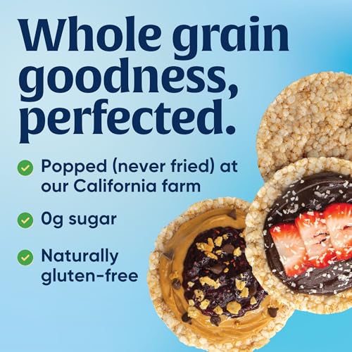 Lundberg Family Farms Organic Brown Rice Cakes, Lightly Salted, Case of 6, 7.1 Ounce Packs