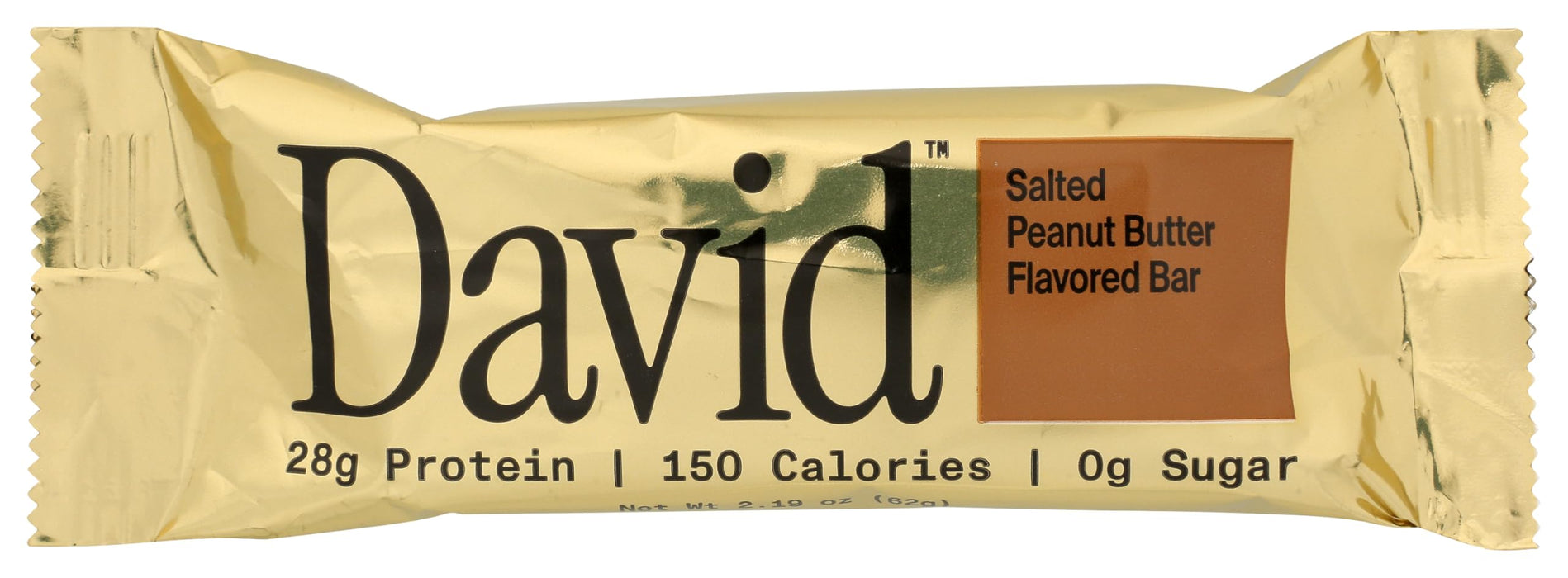 David Protein Salted Peanut Butter Bar, Case of 12, 2.19 Ounce Bars