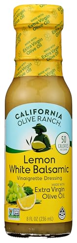 California Olive Ranch Lemon White Balsamic Vinaigrette Dressing, Case of 6, 8 fl oz Bottles