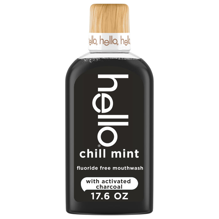 Hello Activated Charcoal Chill Mint Mouthwash, 17.6 Fluid Ounce