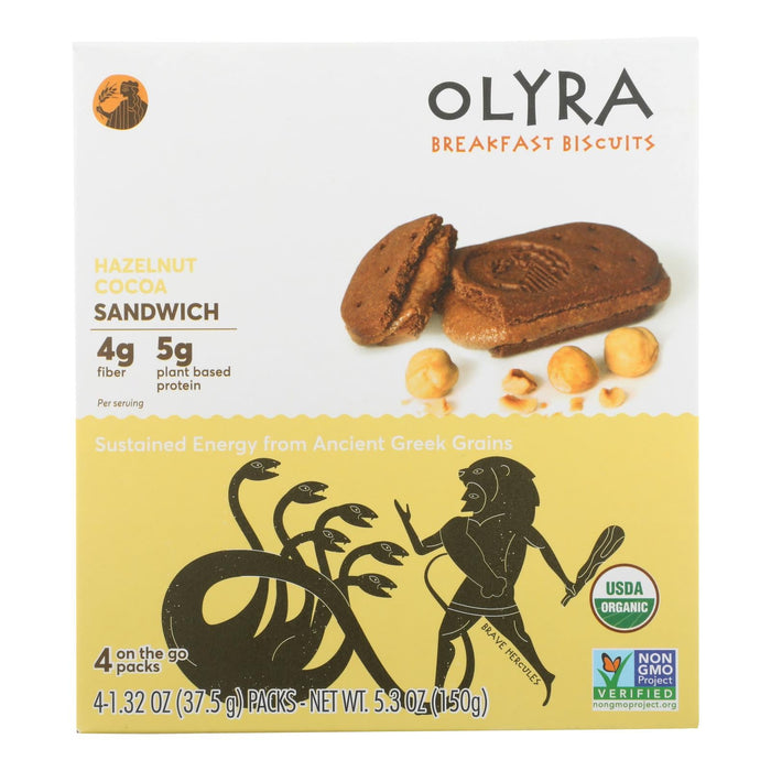 Olyra Hazelnut Cocoa Breakfast Sandwich Biscuit (Pack of 6, 5.3 Oz)