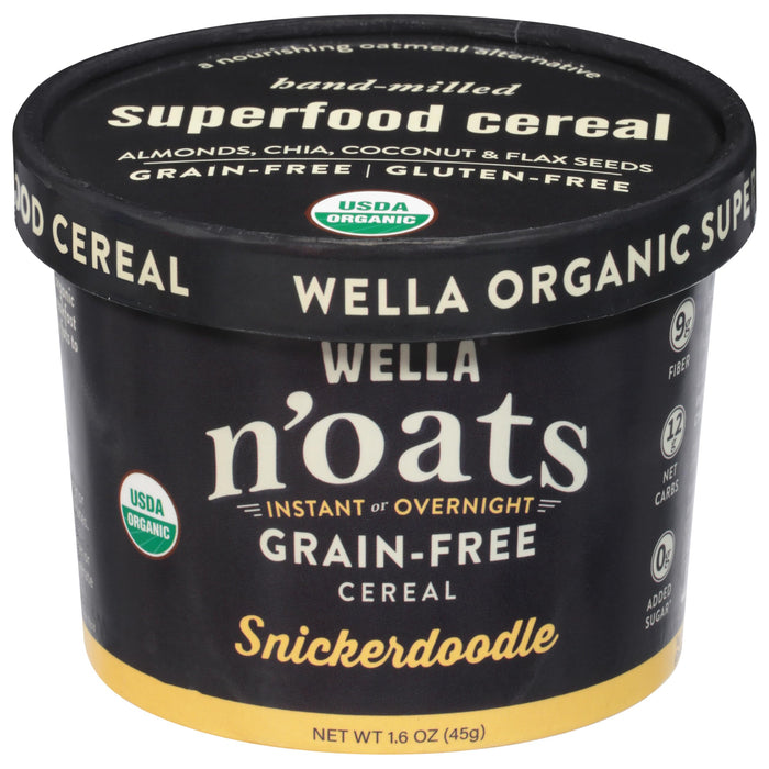 Wella Organic Gluten Free Snickerdoodle Cereal Cup, Case Of 8, 1.6 Oz