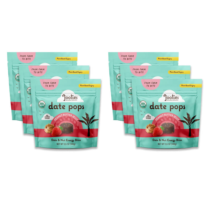 Joolies Organic Lemon Bar Date Pops, Case of 6, 3.5 Ounce Bags