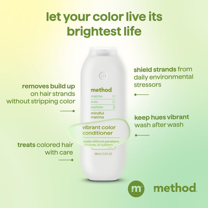 Method Vibrant Mindful Matcha Conditioner, Case of 6, 13.5 Fl Oz Bottles