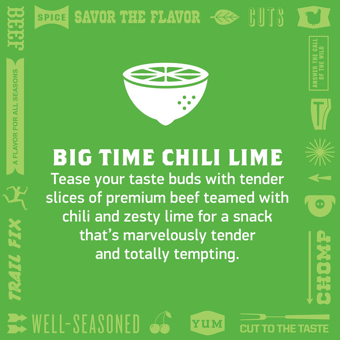 Krave Chili Lime Beef Cuts, Case of 8, 2.5 Oz Bags