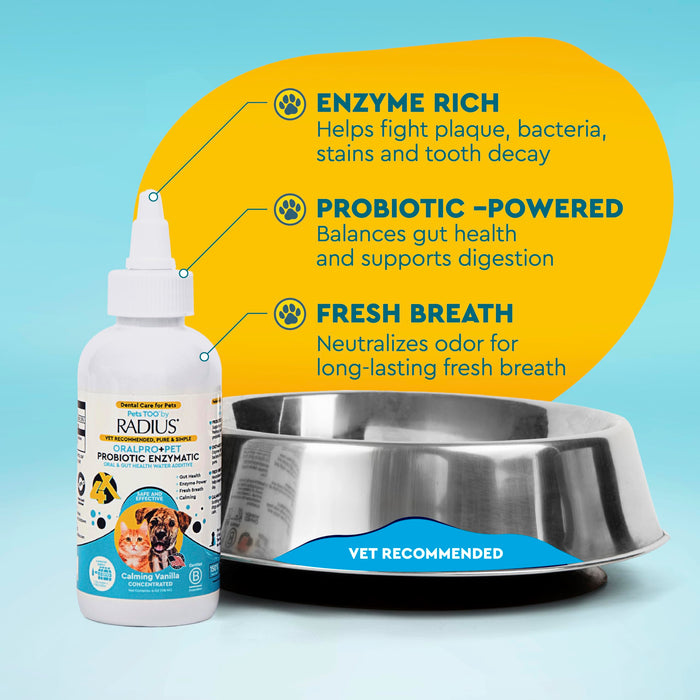 RADIUS Dental Care Water Additive for Dogs and Cats, 4 Ounces