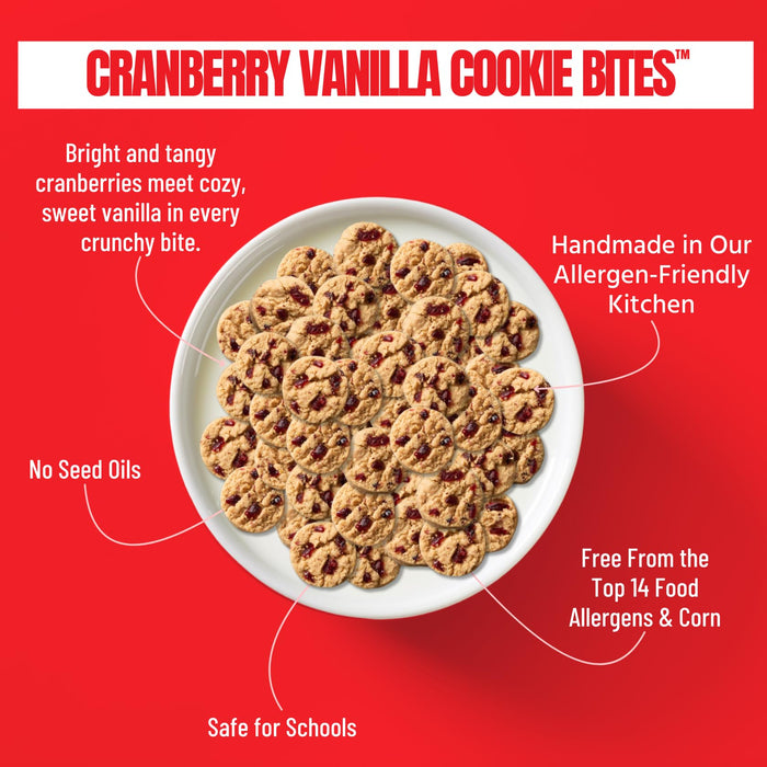 Every Body Eat Cranberry Vanilla Cookie Bites, Case of 6, 5 Ounce Bags