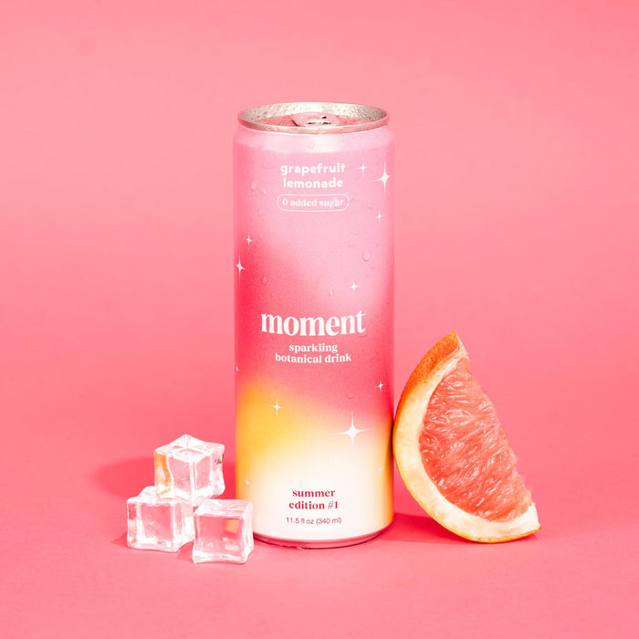Moment Botanical Water Grapefruit Lemonade, Case of 12, 11.5 fl oz