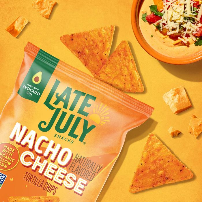 Late July Organic Nacho Cheese Tortilla Chips, 6 Ounce, Case of 12
