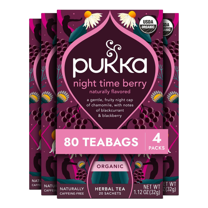 Pukka Organic Night Time Berry Tea, Case of 4, 20 Count