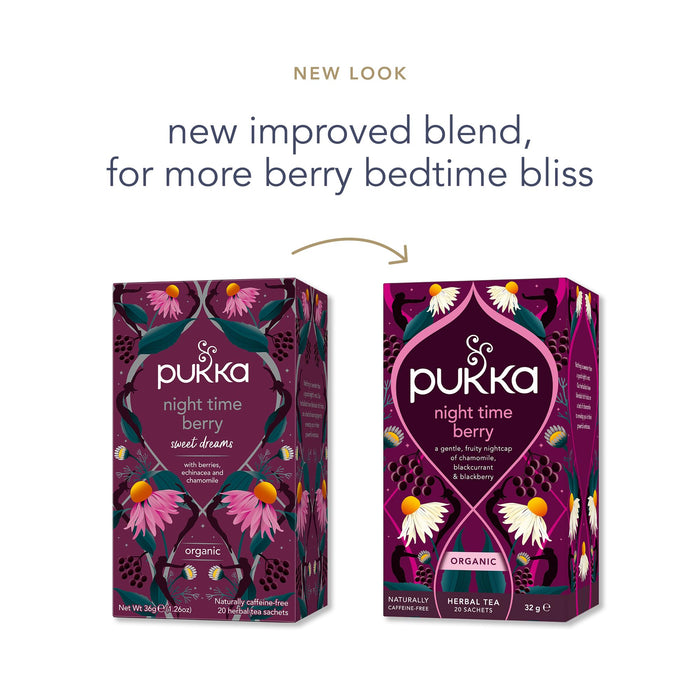 Pukka Organic Night Time Berry Tea, Case of 4, 20 Count
