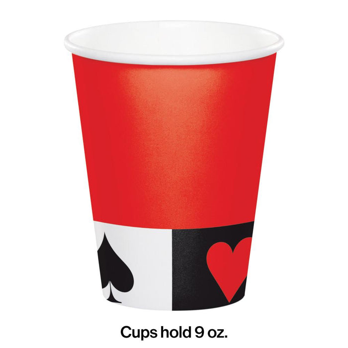 Bulk Card Night Hot/Cold Paper Cups 9 Oz, Casino Party (96 per Case)