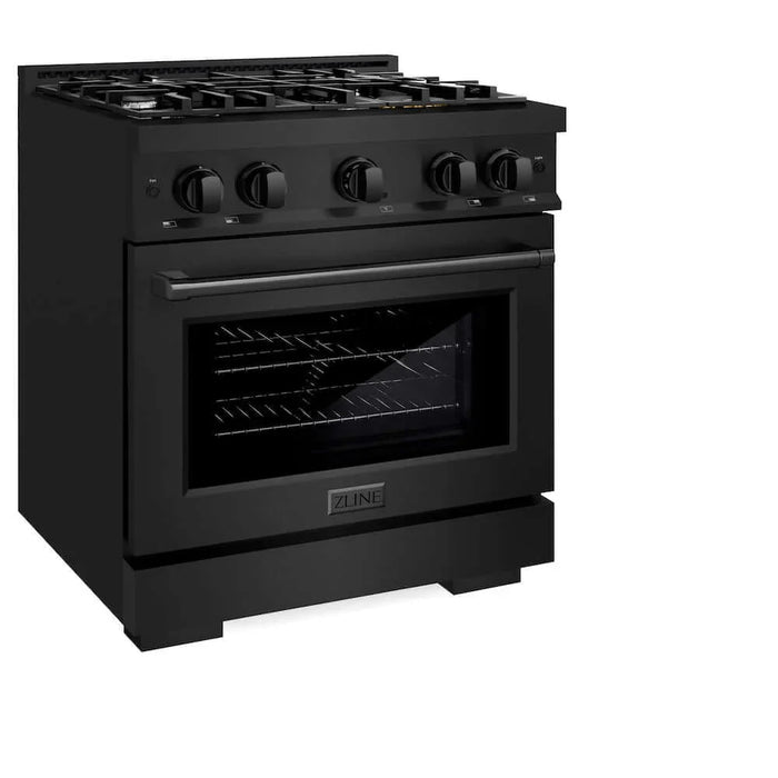ZLINE 30" Select Dual Fuel Range Gas Cooktop Electric Convection Oven Black Stainless Steel HDRB-30