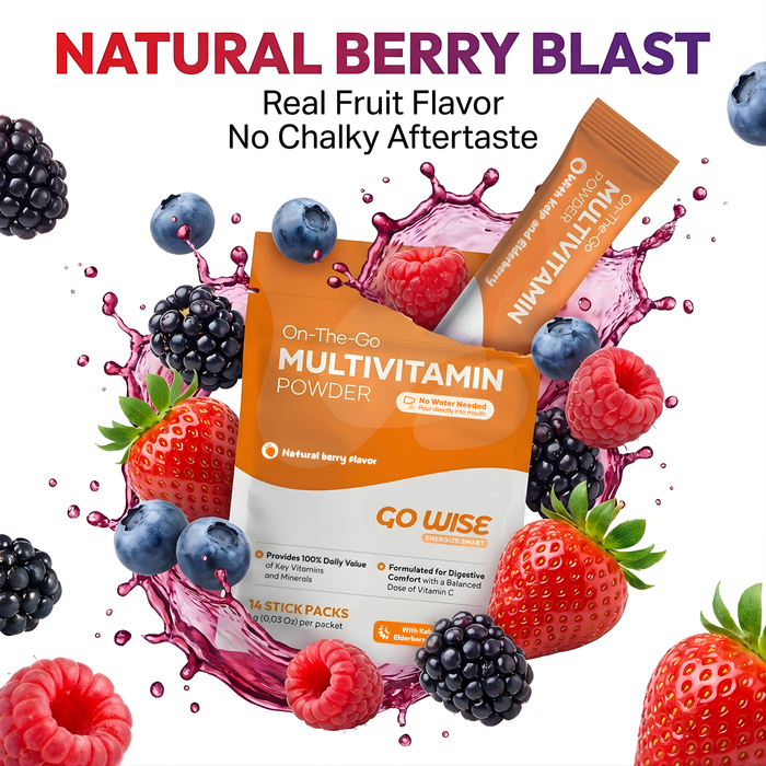 Vegan Multivitamin Powder Stick Packs - No Water Needed