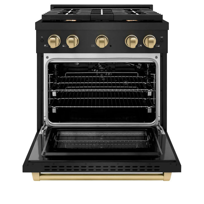 ZLINE 30"Gas Range, Convection Gas Oven, Black Champagne Bronze, SGRBZ-30-CB