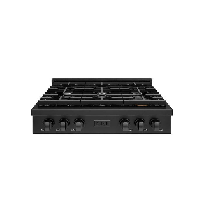 ZLINE 36" Paramount Gas Rangetop Black Stainless Steel SRTB-36
