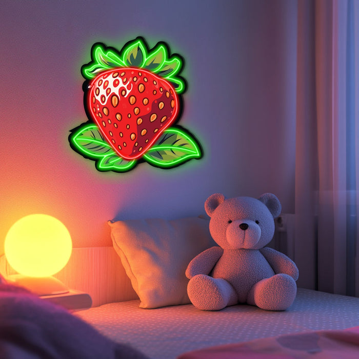 UV Printed Strawberry Neon Wall Art- LV0008