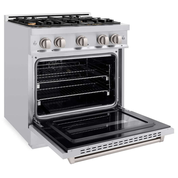ZLINE 30" Classic Gas Range, Convection Gas Oven, Stainless Steel, Brass Burners, CGR-BR-30