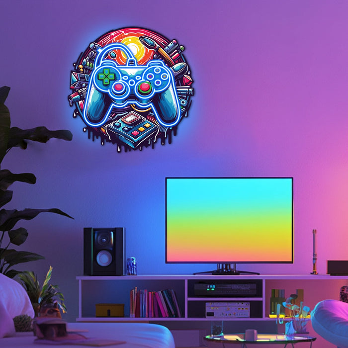 UV Printed Gamepad  Neon Wall Art- LV0070